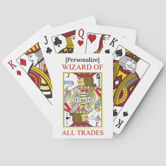 Personalised Wizard of all trades playing cards (Back)
