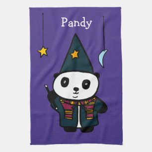 Personalised Wizard Pandy the Panda Tea Towel