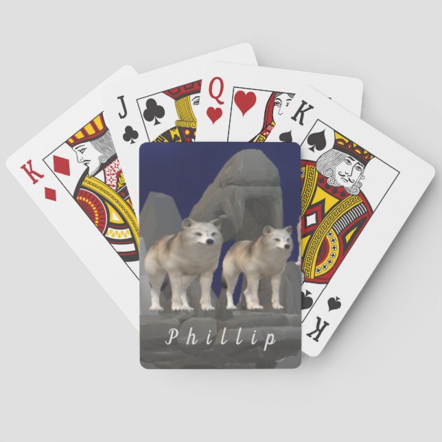 Personalised Wolf Themed Playing Cards (Back)