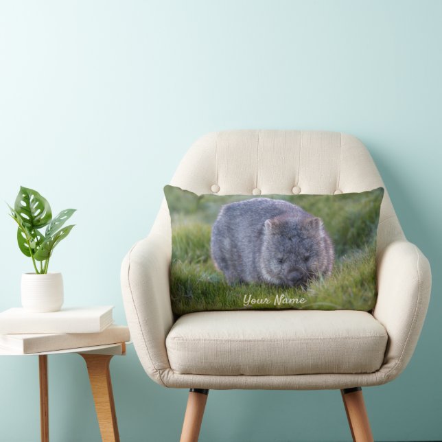 Personalised Wombat Animal Tasmania Australia Lumbar Cushion (Chair)