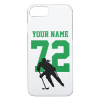 Personalised Women Hockey Player Name Number Green