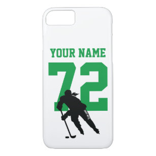 Personalised Women Hockey Player Name Number Green Case-Mate iPhone Case