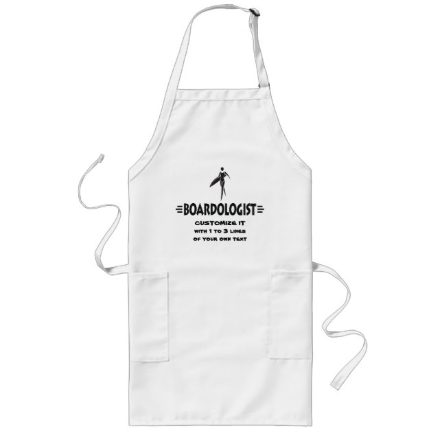 Personalised Women Surfing Long Apron (Front)