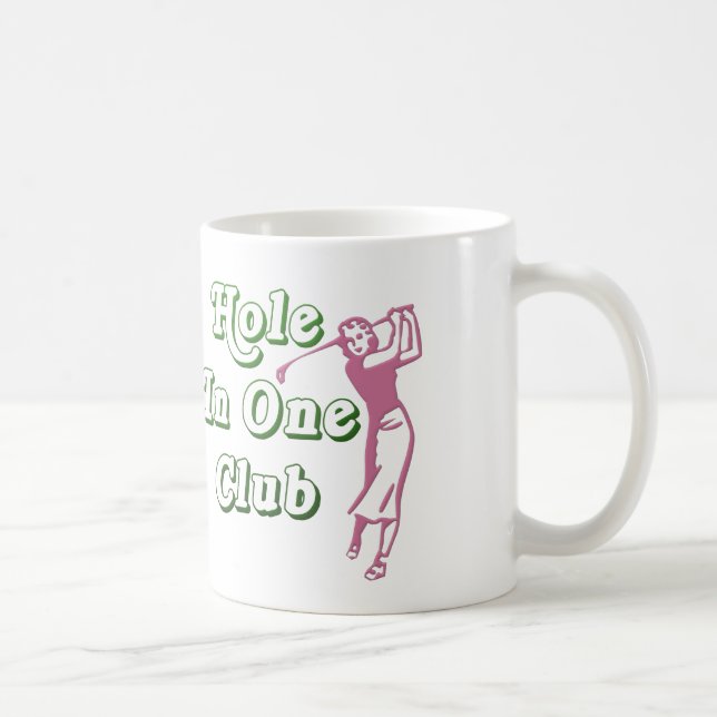 Personalised Womens Golf Hole in One Keepsake Coffee Mug (Right)