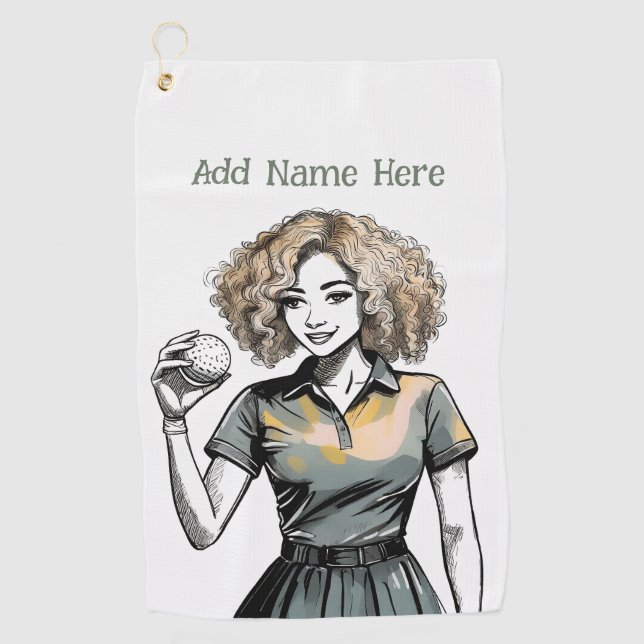 Personalised Women's Golf Towel (Front)