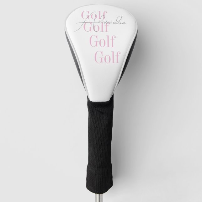 Personalised Women's Pink Golf Head Cover (Front)