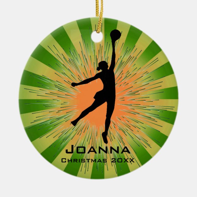 Personalised Women's Volleyball Ornament (Front)