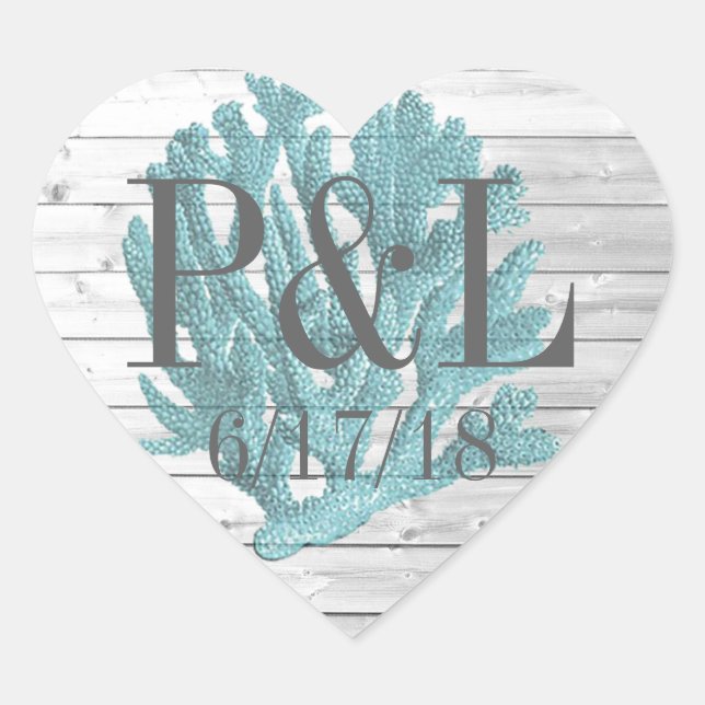 Personalised Wood and  Beachy Coral Stickers (Front)