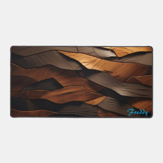 Personalised Wood Bark Panel Desk Mat