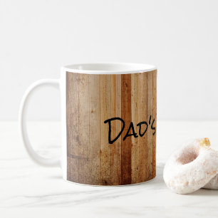 Personalised Wood Rustic Country Brown Black Dad's Coffee Mug