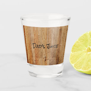Personalised Wood Rustic Country Brown Black Dad's Shot Glass