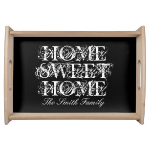 Personalised wood serving tray with elegant design