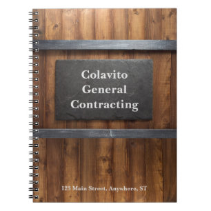 Personalised Wood & Slate Contractor Notebook