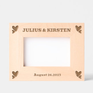 Personalised Wooden photo frame with names