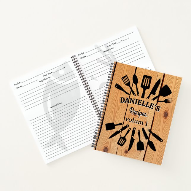 Personalised Wooden Recipe Notebook (Inside)