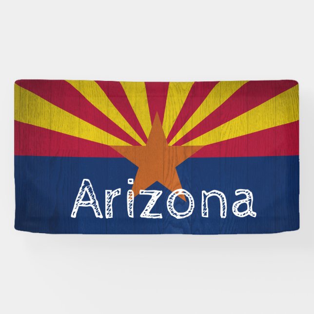 Personalised Woodgrain Arizona Starburst Flag Banner (Horizontal)