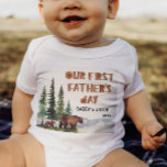 Personalised Woodland 1st Father's Day Baby Bodysuit<br><div class="desc">Unique woodland bear and cub 1st father's day baby bodysuit. Customisable!</div>