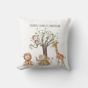 Personalised Woodland Animals Baby Gift Nursery Cushion