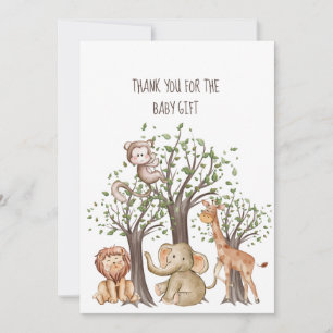 Personalised Woodland Animals Baby Thank you card