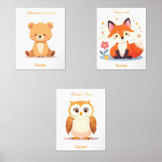 Personalised Woodland Animals Nursery Room Decor