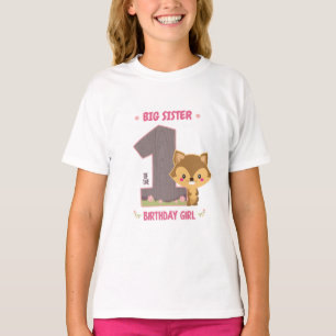 Personalised Woodland Birthday Tshirt for Sister