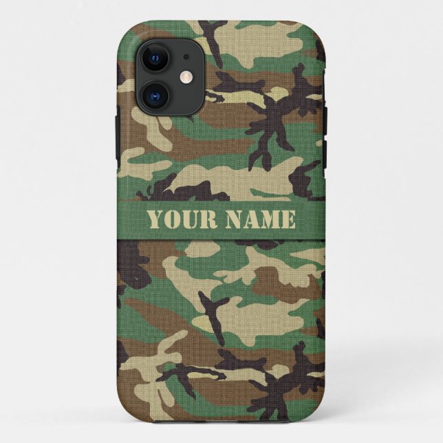 Personalised  Woodland Camouflage iPhone 5/5S Case (Back)