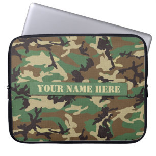 Personalised Woodland Camouflage Laptop Sleeve