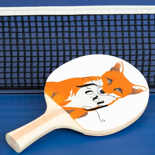 Personalised Woodland Creatures Fox Ping Pong Paddle (Insitu)
