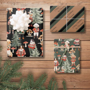 Personalised Woodland Dog Christmas Wrapping Paper