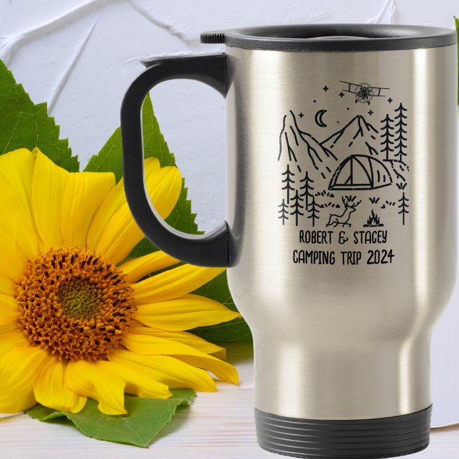 Personalised Woodland Forest Pine Tree Aeroplane Travel Mug (Creator Uploaded)