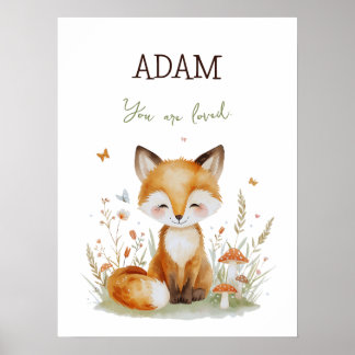 Personalised  Woodland Fox -You are Loved   Poster