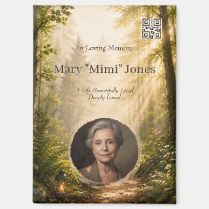 Personalised Woodland Light Memorial Photo Magnet