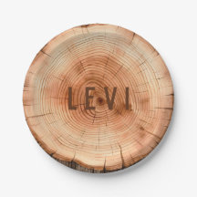 Personalised Woodland Rustic Cut Tree Grain