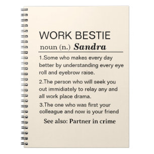 Personalised Work Bestie Definition Notebook