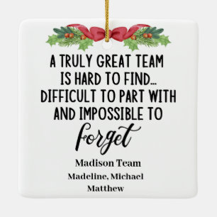 Personalised Work Colleague Leaving Present Team Ceramic Ornament