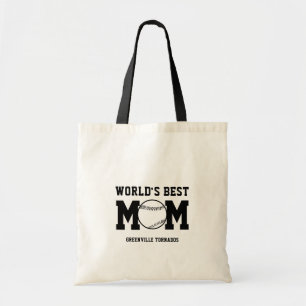 Personalised Worlds Best Baseball Mum Gift for Mum Tote Bag