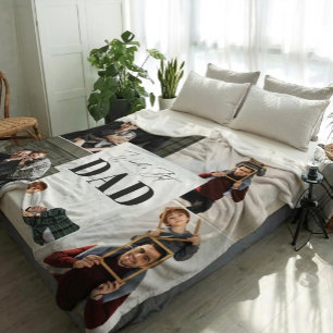 Personalised World's Best Dad Photo Collage  Fleece Blanket