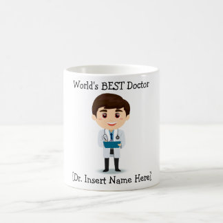 Personalised World's BEST Doctor, Brunette Male Coffee Mug