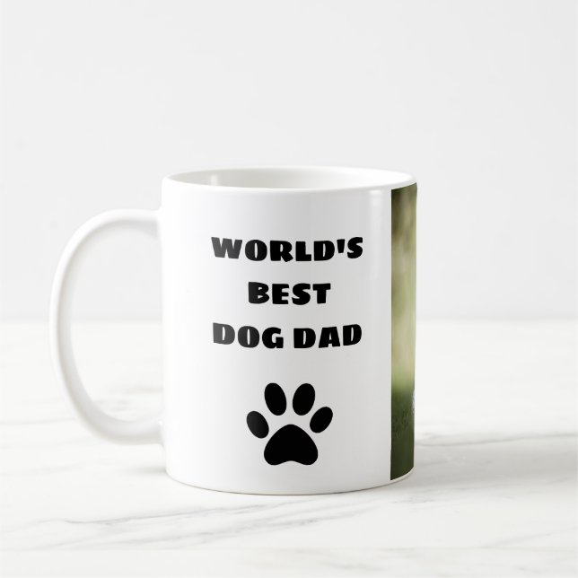 Personalised World's Best Dog Dad Custom Photo Coffee Mug (Left)