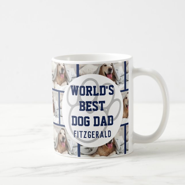 Personalised Worlds Best Dog Dad Photo Coffee Mug (Right)