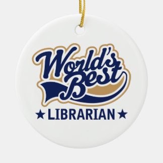 Personalised Worlds Best Librarian Gift Ceramic Ornament