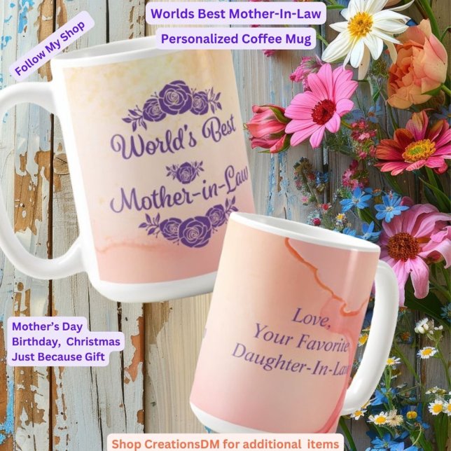 Personalised Worlds Best Mother-In-Law Coffee Mug (Creator Uploaded)