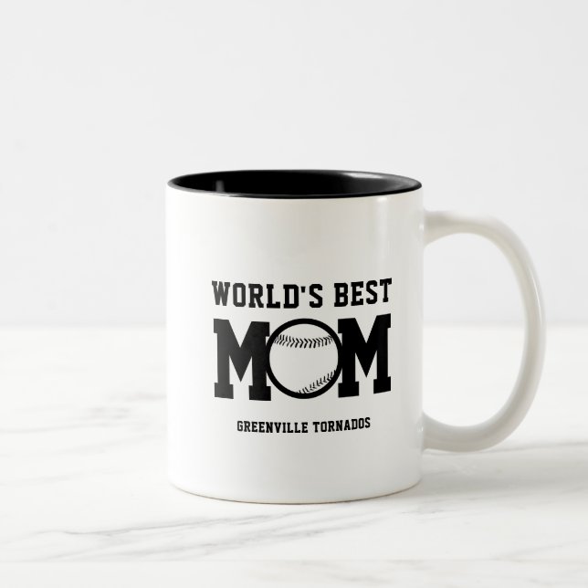 Personalised Worlds Best Mum Baseball Team Mum Mug (Right)