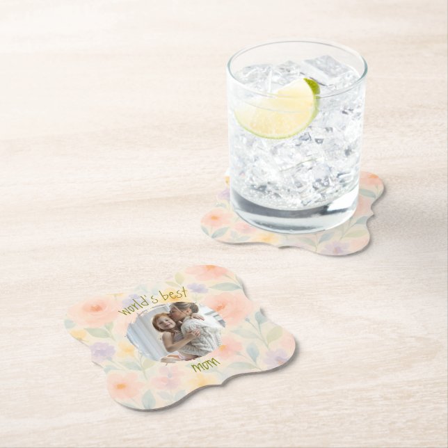 Personalised 'World's Best Mum' Paper Coaster (Insitu)