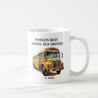 Personalised World's Best School Bus Driver Gift Coffee Mug