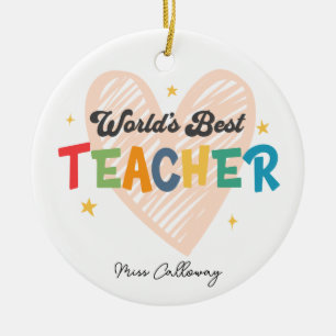Personalised World's Best Teacher Ceramic Ornament