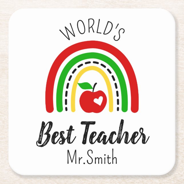 Personalised World's Best Teacher Coaster (Front)