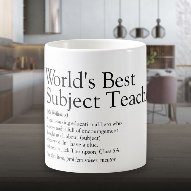 Personalised World's Best Teacher Definition Coffee Mug (Personalized World's Best Teacher Definition Coffee Mug)