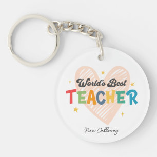 Personalised World's Best Teacher Key Ring