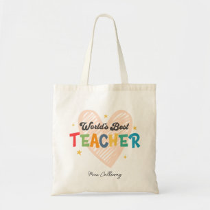 Personalised World's Best Teacher Tote Bag